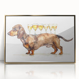 Art Deco poster featuring a stylized cocktail glass in gold and black tones, framed acrylic, ideal for modern art wall decor.