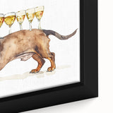 Extra large black wall art featuring colorful, textured food and drinks imagery on a framed canvas.