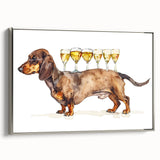 Landscape art painting featuring colorful vintage poster art on a framed canvas, ideal for enhancing a dining room's decor.