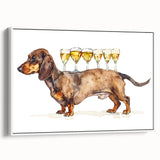 Vintage poster art of colorful food and drinks on a large framed canvas, ideal for living room decor.