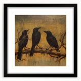 Spooky Wall Art - Gothic Ravens on a Branch Halloween Canvas Art