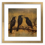 Spooky Wall Art - Gothic Ravens on a Branch Halloween Canvas Art