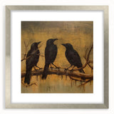 Spooky Wall Art - Gothic Ravens on a Branch Halloween Canvas Art