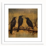 Spooky Wall Art - Gothic Ravens on a Branch Halloween Canvas Art