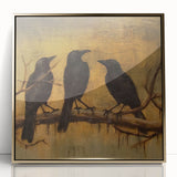 Spooky Wall Art - Gothic Ravens on a Branch Halloween Canvas Art