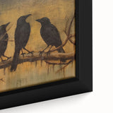 Spooky Wall Art - Gothic Ravens on a Branch Halloween Canvas Art