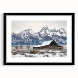 Landscape barn frame in matte black finish showcasing a rustic design, ideal for displaying artwork or photographs, set against a neutral background.