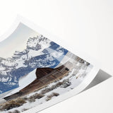 Rolled canvas print showcasing a vibrant landscape design of a rustic barn, with rich colors and intricate details, securely packaged in a protective cardboard tube.