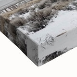 Close-up of a stretched canvas depicting a vibrant landscape scene with barn imagery, showcasing rich colors and detailed textures, ideal for rustic home decor.