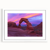 Landscape print featuring a canyon scene framed with a white mat, showcasing earthy tones and intricate details, ideal for home decor and nature enthusiasts.