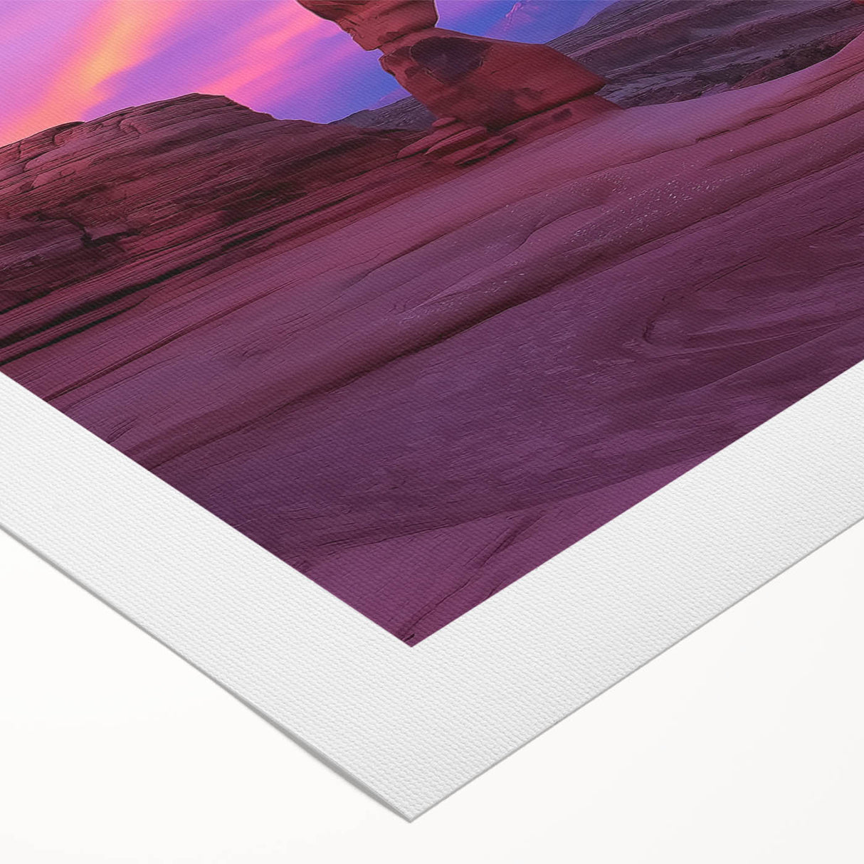 Vibrant rolled canvas art depicting a stunning landscape of colorful canyons, showcasing intricate details and rich hues, perfect for home or office decor.