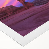 Vibrant rolled canvas art depicting a stunning landscape of colorful canyons, showcasing intricate details and rich hues, perfect for home or office decor.