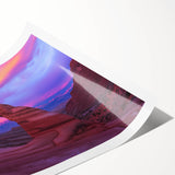 Stunning landscape rolled print showcasing vibrant canyons in warm earth tones, perfect for home decor or art enthusiasts, packaged securely in a protective tube.