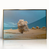 Framed acrylic artwork showcasing a vibrant landscape with golden accents, perfect for enhancing modern home decor. Ideal for art enthusiasts and collectors.