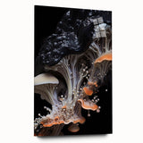 Large abstract wall art on acrylic glass, featuring swirling blue and gray tones, ideal for bedroom or dining room decor.