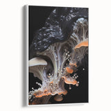 Extra large vintage poster art on framed canvas, featuring natural close-up elements in black with colorful accents.