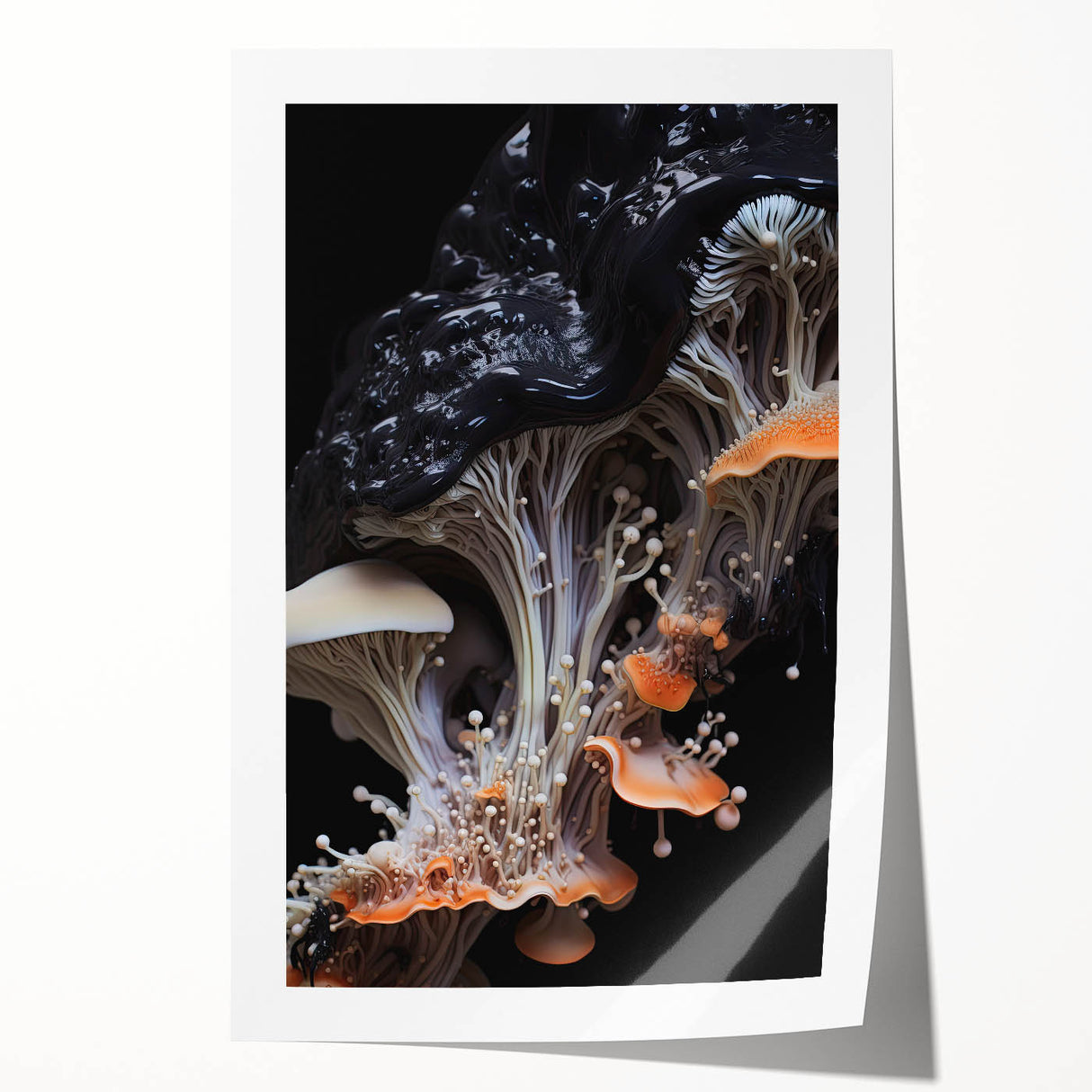 Extra large rolled print of close-up floral elements in natural tones, suitable for dining room or bathroom wall art.