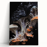 Large black and white photo of natural elements on stretched canvas, ideal for kitchen wall art or bedroom decor.