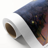 Art Deco poster featuring a stylized floral design in pastel shades on rolled canvas, ideal for nursery wall art.