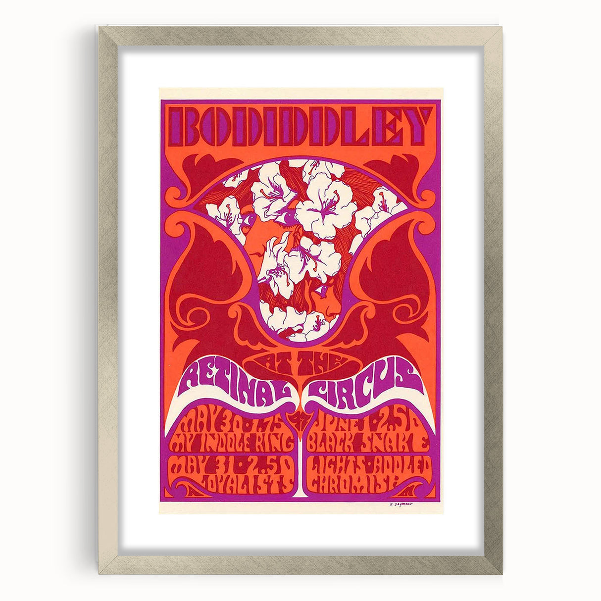 Vintage Bo Diddley Retinal Circus Poster 1975 - Retro Music Art