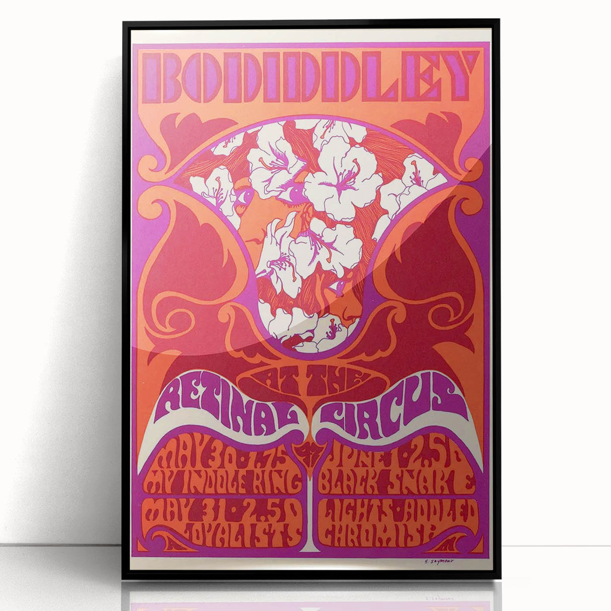 Vintage Bo Diddley Retinal Circus Poster 1975 - Retro Music Art