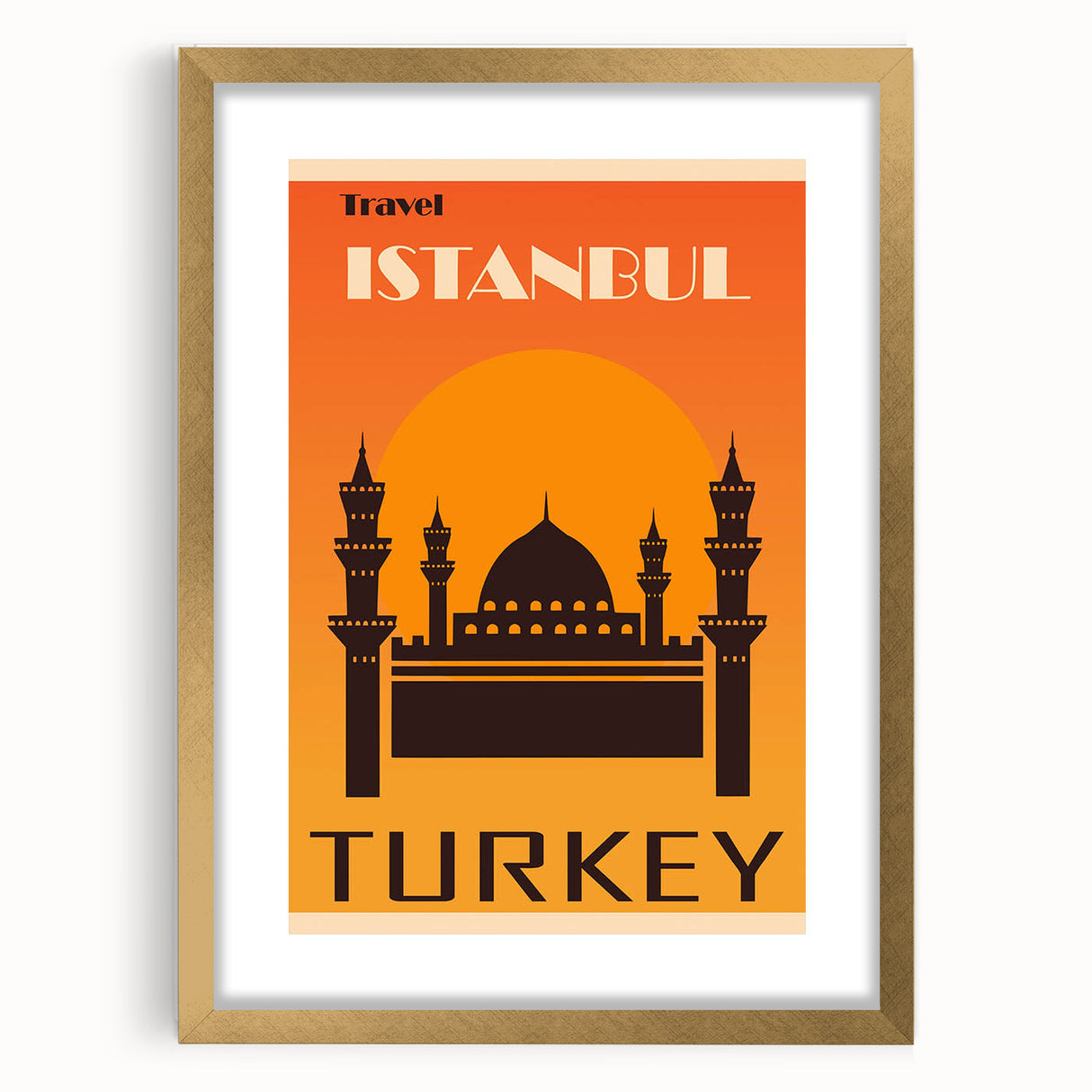 Retro Istanbul Turkey Travel Poster | Vintage Art Print of Istanbul