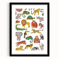 Kids Educational Wall Art - Wild Animals Learning Print