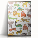 Kids Educational Wall Art - Wild Animals Learning Print