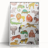Kids Educational Wall Art - Wild Animals Learning Print