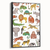 Kids Educational Wall Art - Wild Animals Learning Print