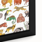 Kids Educational Wall Art - Wild Animals Learning Print