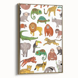 Kids Educational Wall Art - Wild Animals Learning Print
