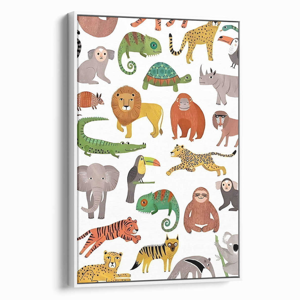 Kids Educational Wall Art - Wild Animals Learning Print