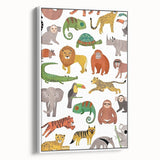 Kids Educational Wall Art - Wild Animals Learning Print