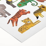 Kids Educational Wall Art - Wild Animals Learning Print