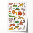 Kids Educational Wall Art - Wild Animals Learning Print