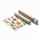 Kids Educational Wall Art - Wild Animals Learning Print