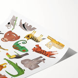 Kids Educational Wall Art - Wild Animals Learning Print