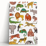 Kids Educational Wall Art - Wild Animals Learning Print