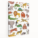 Kids Educational Wall Art - Wild Animals Learning Print