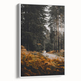 Vintage poster art featuring colorful autumn trees on extra large framed canvas, ideal for living room decor.