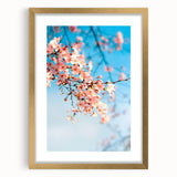 Extra large abstract art print featuring textured swirls in spring hues, framed in gold, ideal for living room decor.