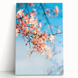 Large black and white stretched canvas depicting a spring scene, ideal for kitchen wall art or bedroom ambiance.