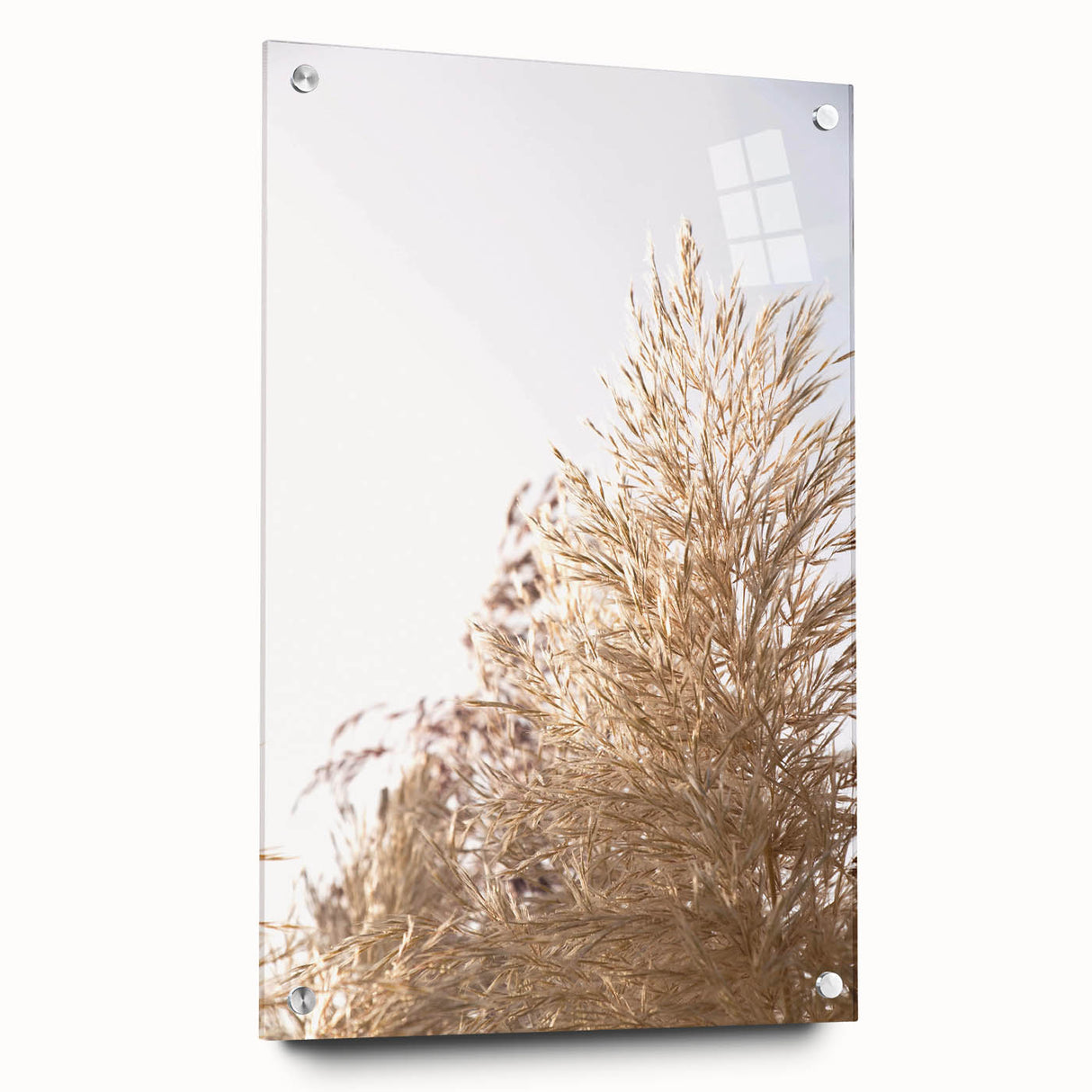 Large abstract wall art on acrylic glass depicting summer season themes in vibrant colors, ideal for dining room decor.