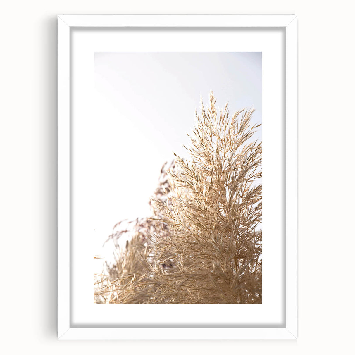 Abstract art print featuring vibrant summer tones on a white framed canvas, ideal for dining room decor.