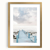 Extra large abstract art print with textured gold and cream colors, framed in gold, ideal for living room decor.