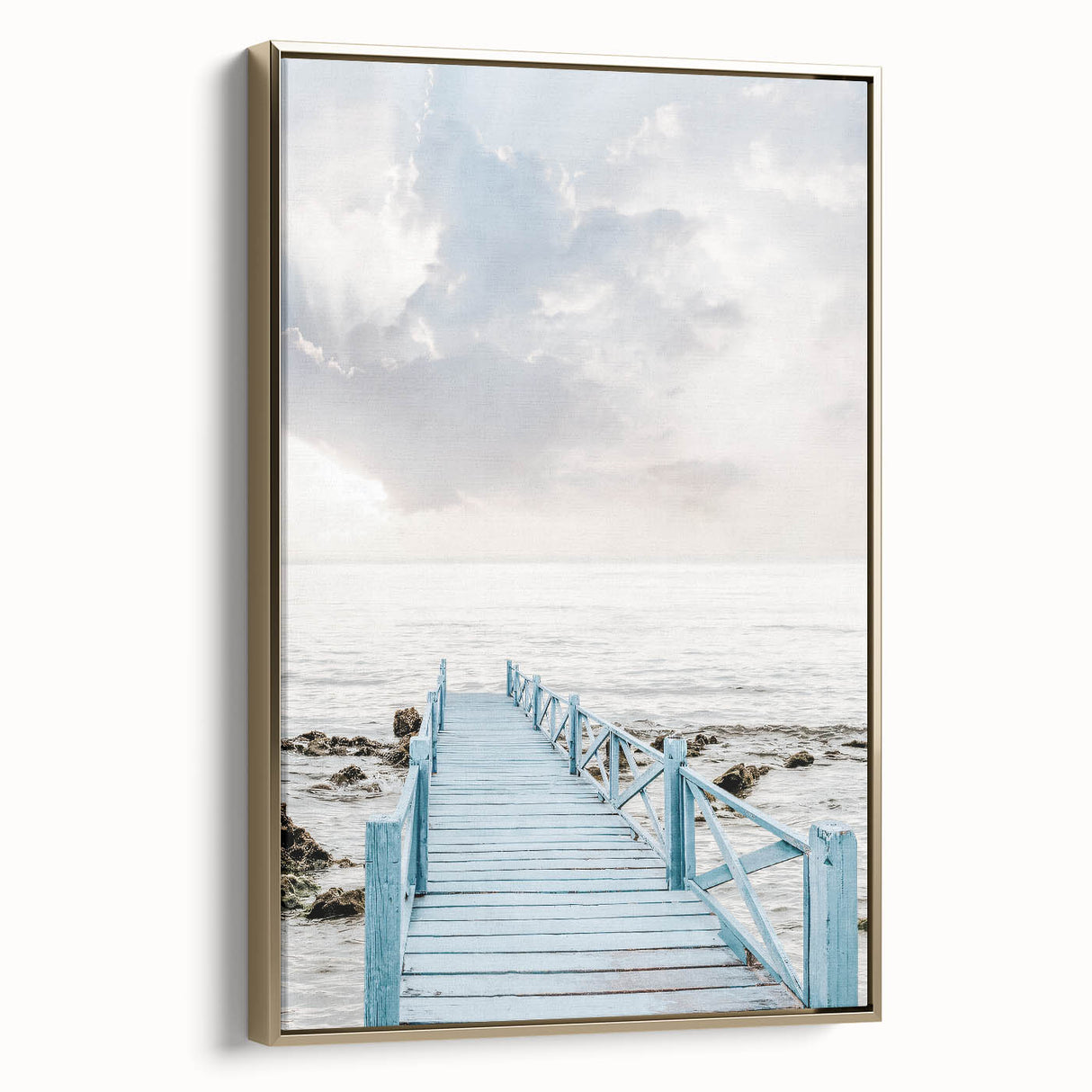 Framed canvas depicting a vintage landscape painting in muted gold and black tones, suitable for bedroom wall art.