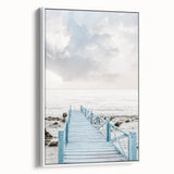 Extra large framed canvas featuring colorful vintage poster art with vibrant hues, ideal for living room decor.