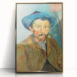Art deco style poster of a Van Gogh painting, featuring vivid colors on gold-framed acrylic.