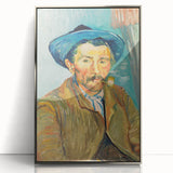 Large art print of Van Gogh-inspired acrylic painting with silver frame.